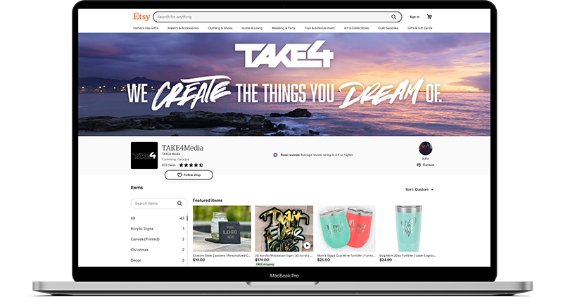 TAKE4 - Etsy custom products Atlanta, GA